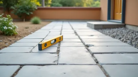 Układanie płyt tarasowych na suchym betonie