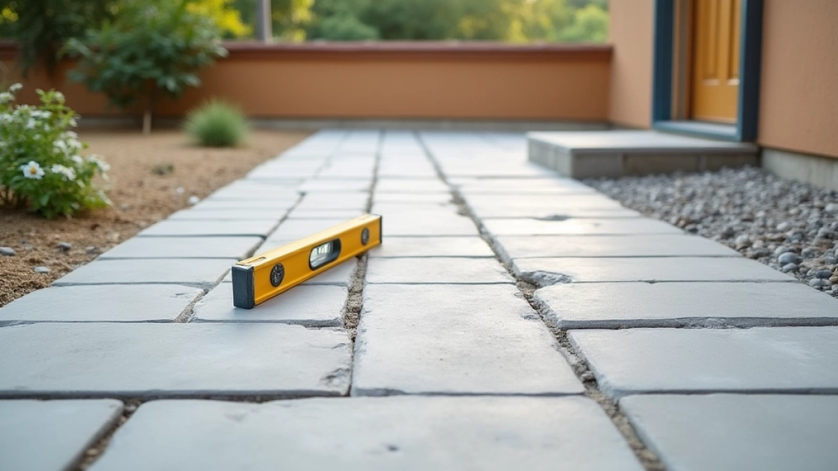 Układanie płyt tarasowych na suchym betonie